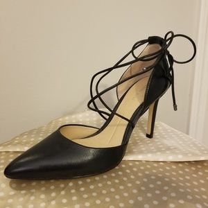 Gianni Bini Ankle Wrap Black Pump